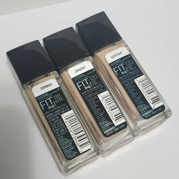 3pc Lot 120 / 118 Foundation Fit Me Maybelline - Picture 3 of 4